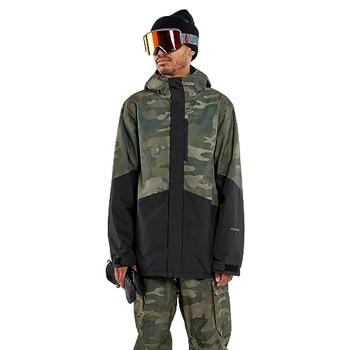 Volcom Jaqueta masculina padrão V.CO LP Snowboard Ski Inverno, Cloudwash Camo S4