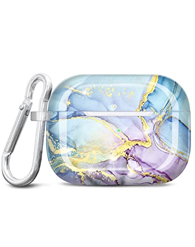JIAXIUFEN for Airpods Pro 2nd Generation Case Cover Gold Glitter Marble Design Protective TPU Skin for Women Girl with Keychain Compatible with AirPods Pro 2019/Pro 2 Gen Case 2022