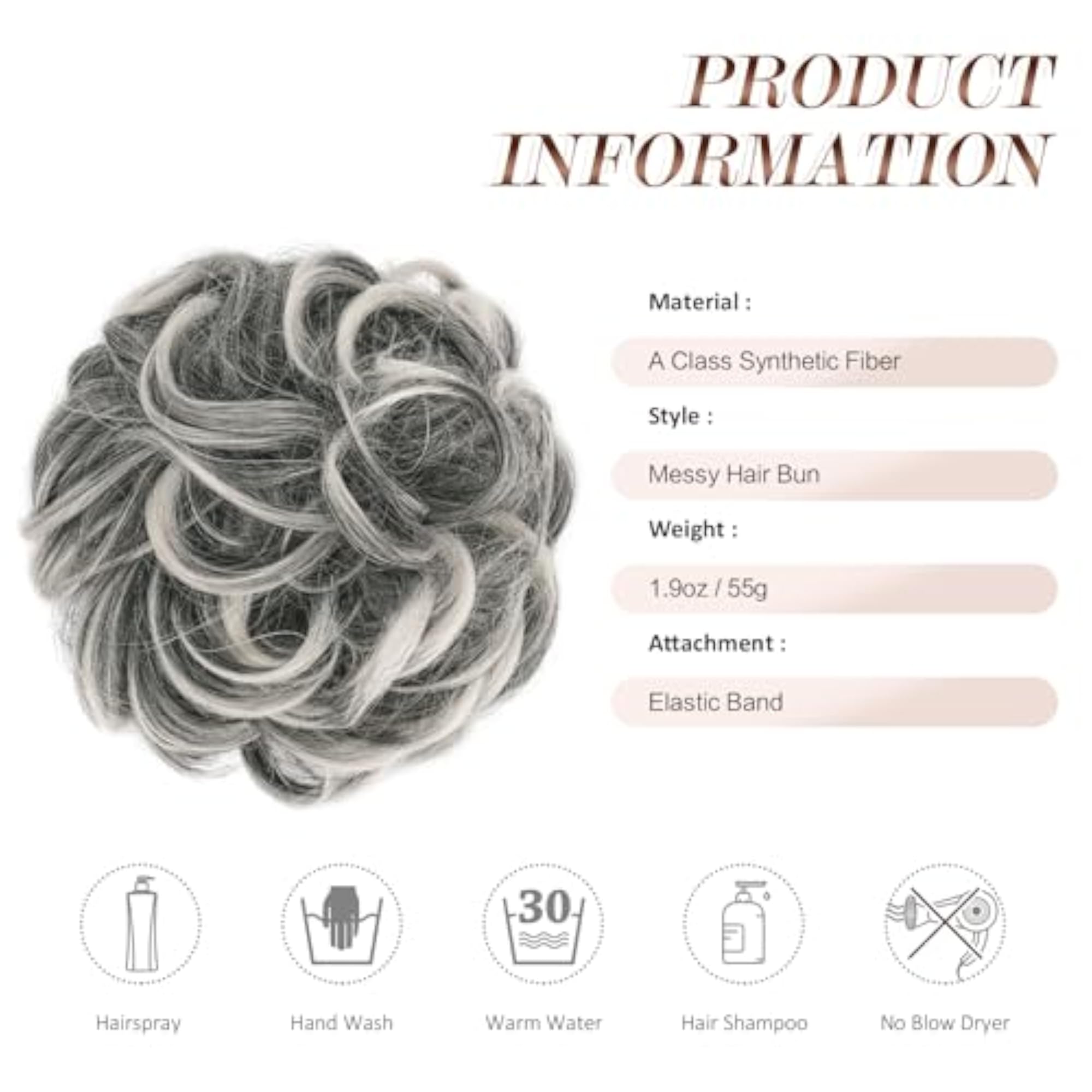 Curly Wavy Hair Scrunchies Plus Size Hairpieces