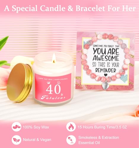 40th Birthday Gifts for Women, Happy 40th Birthday Basket Gifts Idea Box for Best Friends Female Mum Wife Sister Aunt Her Girlfriend Coworker Bestie - Image 4