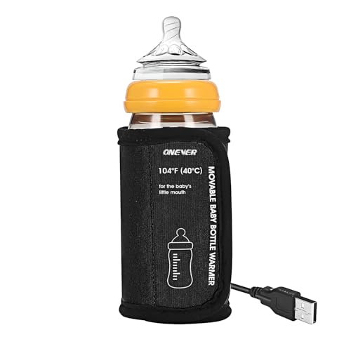 Image of Portable Bottle Warmer for Travel, Car Baby Bottle Warmer USB Portable Travel Bottle Warmer for Breastmilk Constant Temperature Feeding Bottle Portable Baby Bottle Warmer Insulation