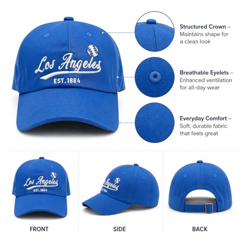 Image of Classic Vintage Embroidered Fashionable Baseball Cap for Men Women Teenager Cap City Hat Adjustable with Gift Box