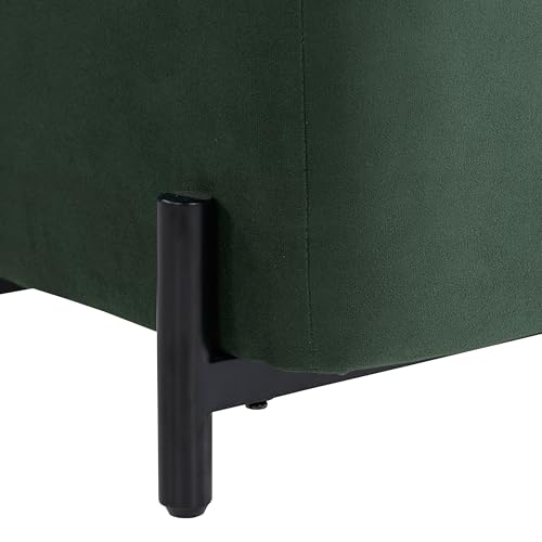 Studio Living Connor 24” Small Storage Ottoman with Reversible Tray Lid, Velvet Upholstered Footrest & Accent Bench, Hidden Storage, Metal Legs, Modern Boho Design, Green by Studio Living - Image 5