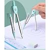 maths set protractor setRuler Set 7Piece Set Student Exam Geometry Set with Protractor Drawing Triangle Eraser Compasses Eraser Ruler for Children School Supplies Math Set Ruler Kit (Color : Blu) ( Co