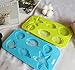 KIUATSJR Ice Cube Trays Silicone Mold for Ice, Jelly, Chocolate and Soap - 6 Starfish Conch Shell Shape Ice Mold, Set of 2 Blue&Green