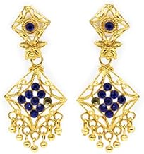 Tannu Craft Jewelry Ethnic Brass Stylish South Indian Screw Studs Meenakari Peacock Jhumka Set For Women girls Stylish Plated Chand Bali Earrings