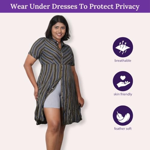 Image of Adira | Under Dress Shots for Women | Plus Size Women Tights Shorts | Soft & Comfy, Knitted Stretchy Fabric | Shorts for Dress | Women Inner Shorts | Plus Size | Pack of 2
