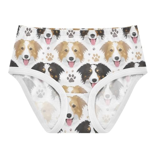 Joisal Cotton Girls Underwear Toddlers Cute Border Collie Dog Little Girl Panties Funny Briefs Kids Undies 2t