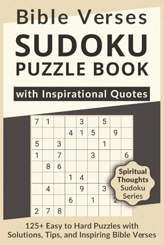 Bible Verses Sudoku Puzzle Book with Inspirational Quotes, 125+ Easy