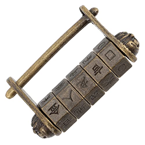 Mipcase Retro Padlock Chinese Characters Vintage Letter Lock for Suitcase Cabinet Drawer
