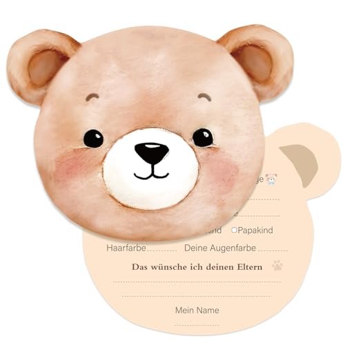 20 Stück Baby Shower Ratespiel Karten zum Ausfüllen, Babyparty Spiele Gender Reveal Party für Mädchen und Junge Deko Deutsch Wünsche Babyshower Tippkarten als Geschenk Babyshowerparty