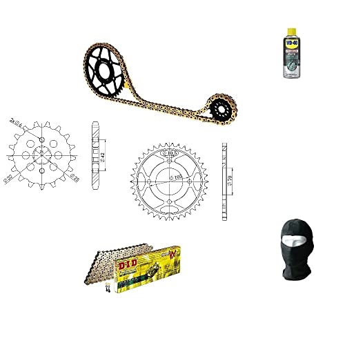 DESCRIZIONE E CARATTERISTICHE PRODOTTO: KIT CATENA-CORONA-PIGNONE- KIT TRASMISSIONE S-AC 16-38-096 DID530VX (GeB) R comprende: - CATENA DID 530VX3 (GOLD e BLACK) - LUNGHEZZA: 96 MAGLIE CON GIUNTO A RIVETTO (ZJ) - PIGNONE P530 - Z16 (DIS.20400) - CORONA IN ACCIAIO P530 - Z38 (DIS.10401) - SPECIFICO PER LA TUA MOTO - OTTIMA QUALITA' E PRESTAZIONE