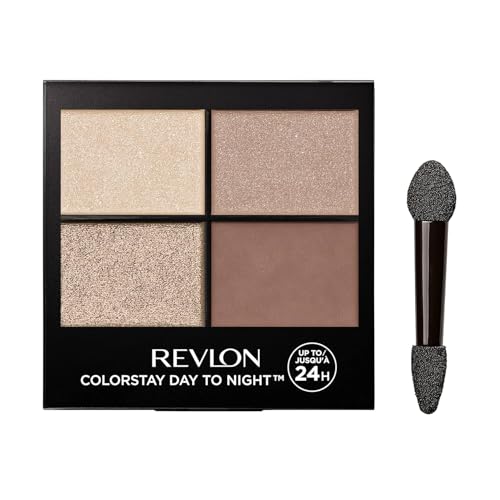 Image of Revlon ColorStay Day to Night Eyeshadow Quad, Longwear Shadow Palette with Transitional Shades and Buttery Soft Feel, Crease & Smudge Proof Upto 24 Hrs - Addictive