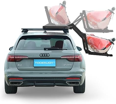 TOOENJOY Heavy-Duty Kayak Lift Assist Roof Rack, 100 LBS Capacity Kayak Canoe Rooftop Loader, Elevating Assist System for Easy Loading, Black
