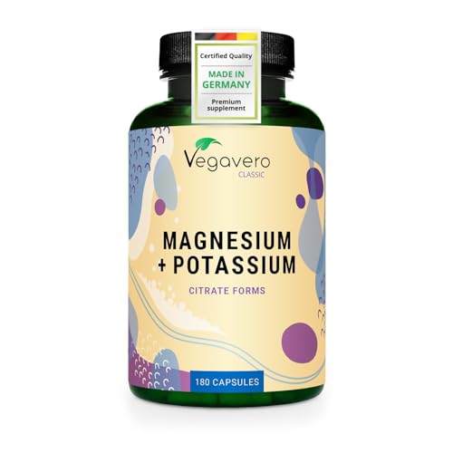 Vegavero Magnesium 2,000 mg + Potassium 2,083 mg | High Strength Citrate Forms | 180 Vegan Capsules | Electrolytes for Hydration & Recovery | 45 Day Supply