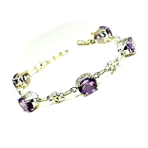 Bracelet améthyste naturelle pierre de naissance argent 925