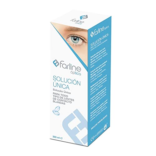 FARLINE SOLUCION UNICA PARA LIMPIEZA DE LENTILLAS 360ML (Incluye Portlentes)