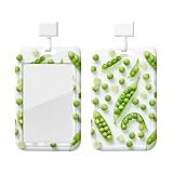 Haricot Vert - Soporte para tarjetas de identificación, impermeable, extra grueso, plástico, protector de tarjetas de identificación, carrete vertical para oficina, enfermeras