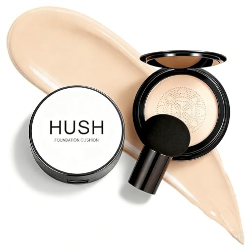 Hush Makeup Foundation for Older Women, Air Cushion BB Cream Cosmetic for Mature Skin, Moisturizing