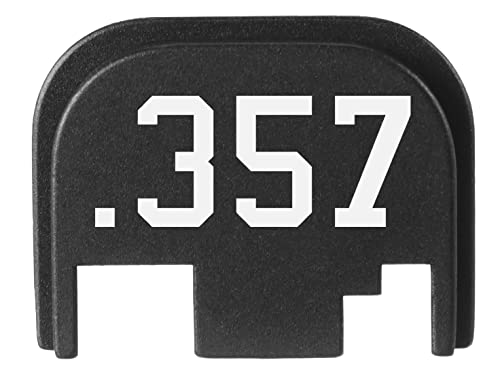 NDZ Performance Rear Slide Cover Back Plate for Glock Gen 1-4 Laser Engraved Hardcoat Anodized Aluminum in Black - .357 Caliber