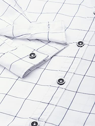 Image of The Indian Garage Co Men Regular Fit Checkered Full Sleeves Cutaway Collar Casual Shirt