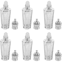 6pcs 15ml Glass Roller Perfume Bottles with Silver Engraved Applicator Refillable Essential Oil Roll on Bottles for Travel and Aromatherapy