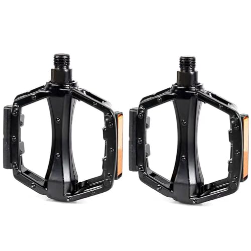 Azarxis 自転車 ペダル アルミ 軽量 頑丈 滑り止め ロードバイク クロスバイク フラットペダル リフレクター付 マウンテンバイク DU MTB 脱着式 左右セット ワンタッチ ベアリング