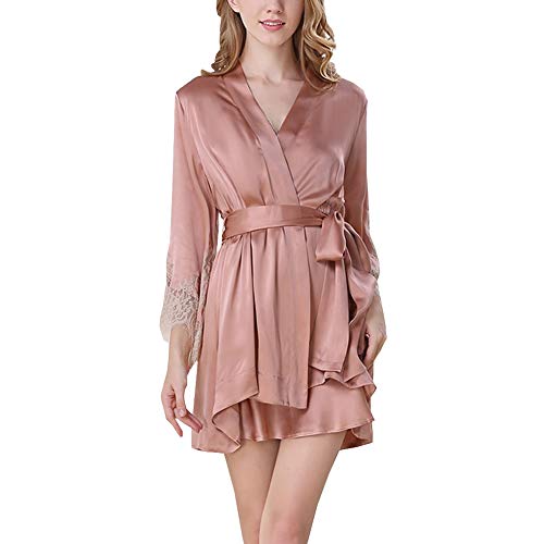 Chemise de nuit en 100% soie Valin chic ensemble de nuit haut de gamme en dentelle