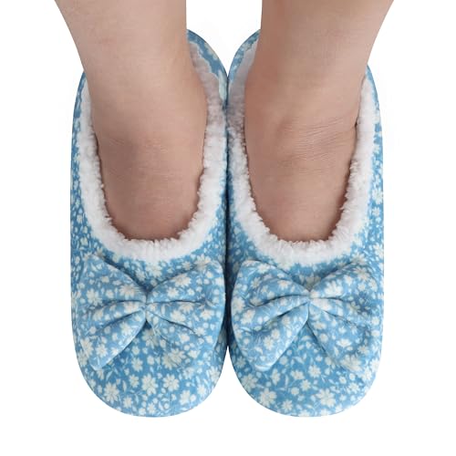 Image of Snoozies Ballerina Women Cute Slipper Socks Non Skid Sole and Soft Sherpa Lining