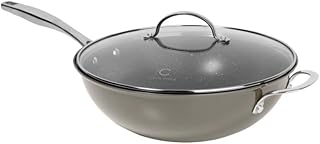 Curtis Stone Dura-Pan+ 11" Wok with Lid (Renewed)
