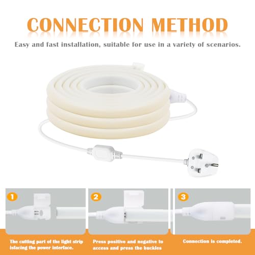 Wisada Flexible COB LED Strip Light [27M, Green],288 LEDs/m Cuttable FCOB LED Neon String Light,AC220-240V,DIY Design,IP65 Waterproof Fairy Lights for Home and Shop Decorative Lighting - Image 3