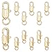 SUNNYCLUE 1 boîte 12 pièces 2 Tailles 18K Plaqué Or Fermoir Pince de Homard avec Anneau de Saut Ouvert Collier Fermoirs Homard Résultats de Bijoux pour Débutants Collier à Faire Soi-Même