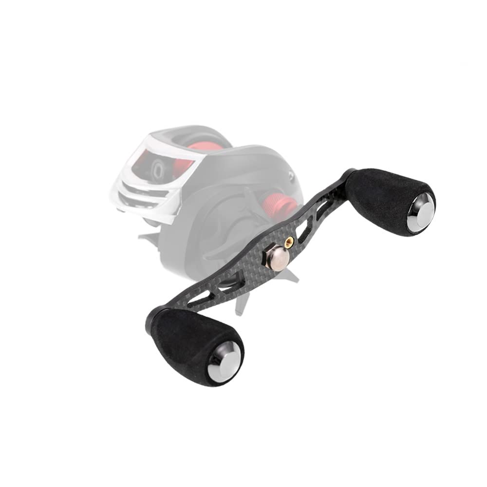 Lixada Manche Moulinet de pêche de Carbone Carbone Baitcasting la pêche à la traîne Reel Poignée Gauche Droite ultraléger Bobine de Bobine de poignée Manivelle Accessoire, with Converter