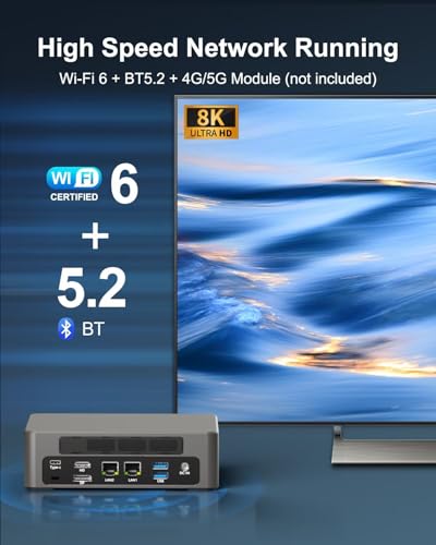 Image of WEIDIAN Mini PC Gaming 13th Gen Core i7-1360P(12C /16T, up to 5.0GHz), 64GB DDR5 1TB SSD Win 11 Pro Mini Desktop Computer Support Triple Display(HD /USB-C /8K DP), WIFI6&BT5.2, 8*USB, 2 * 2.5Gbe LAN