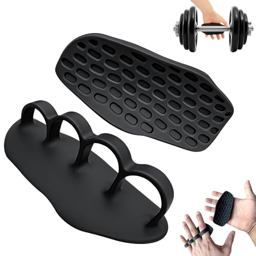 Image of 1 Pair Weight Lifting Grip | Anti-Slip Silicone Gym Hand Grip for Weight Lifting, Dumbbell, Deadlift | Gym Accessories for Man and Women (Black)