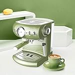 QJRGUY Fully Semi Automatic Coffee Machine Retro Espresso Pump Household and Commercial Type Milk Foam Strong Steam - Image 6