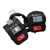 SDENSHI 2 Stücke Motorrad Lenkerhalterung Schalter, DC 12V Lenkerschalter Lichtschalter mit Hupenknopf, passend für Roller Dirt Bike ATV Quad, Wasserdicht