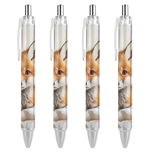 Bolígrafo retráctil Furry Fox de punta fina 0,5 mm y secado rápido para notas limpias