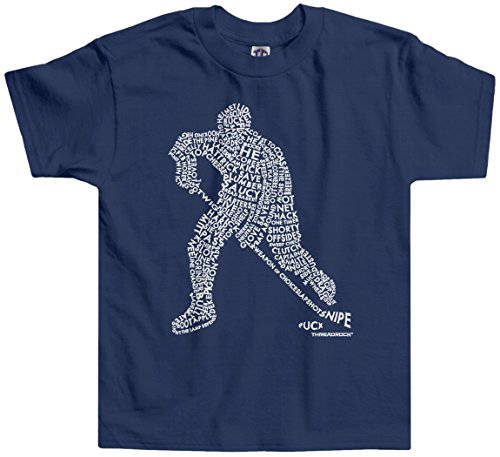 Threadrock Little Boys' Hockey Player Typography Design Toddler T-Shirt 3T Navy #TOP16