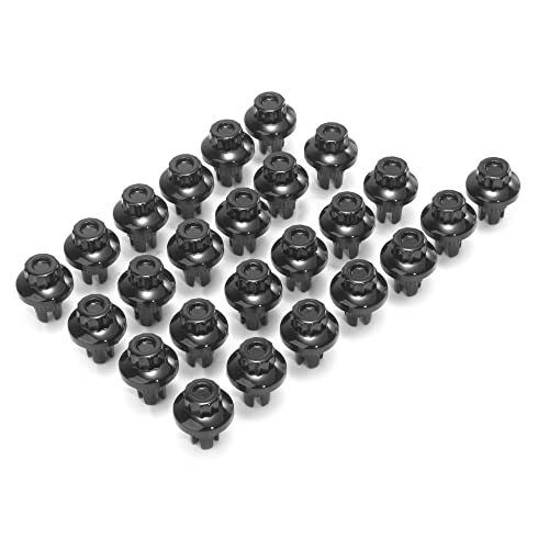 Rhinotuning - 50pcs Wheel Rivets Nuts Rim Lip Hole 7.6mm/0.3in Replacement Alloys Black