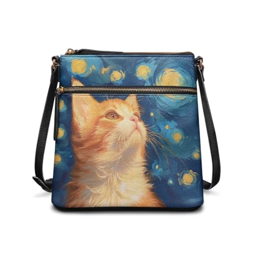 Image of Leather Purses for Women, Leather Hobo Bags for Women Travel Sling Purse Triple Zippered Pockets Shoulder Bag