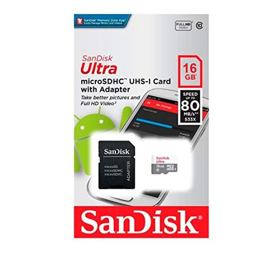 Cartão de Memória SanDisk Micro SD, 16Gb