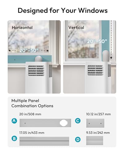 Image of EUHOMY Portable Air Conditioners 14,000 BTU, 4-in-1 Portable Air Conditioner for Rooms Up to 650 Sq.Ft. with Cool, Fan, Dehumidifier, Sleep, Portable AC Unit with Remote & 24H Timer, Installation Kits
