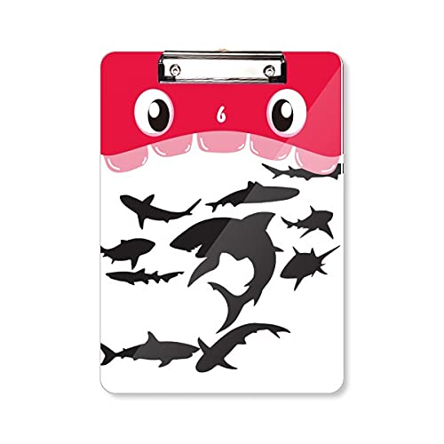Bloc-notes A4 requin noir dossier à tête plate la mer bleue support d'apprentissage rigide