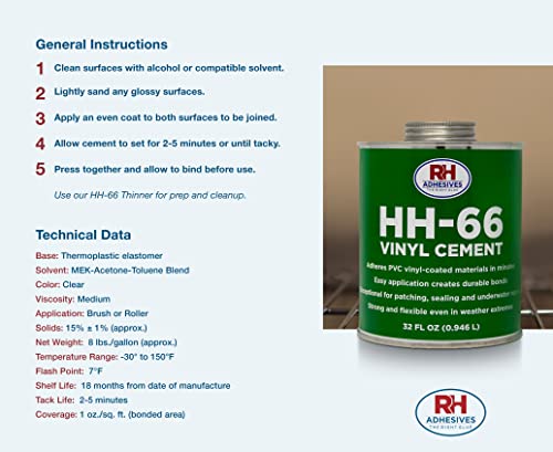 Hh-66 Vinyl Cement, 4 Oz. Can - Rh Adhesives #TOP2