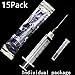 15Pack 5ml/cc Plastic Measurement Syringes and 22Ga for Scientific Labs, Industrial Adhesives, Individually Package