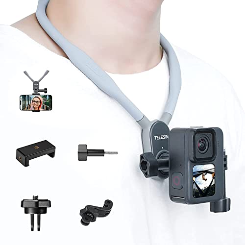 Magnetic Pov Selfie Neck Holder Mount With Phone Clip Vertical Mount Kit, Centered Angle Adjustable Shoulder Chest View Support For Gopro Max Hero Insta360 Dji Action 3 Iphone Android #TOP29
