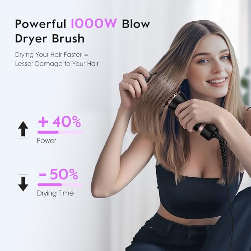 Image of slopehill Mini Travel Dual Voltage Hair Dryer Brush,1000W Hot Air Brush
