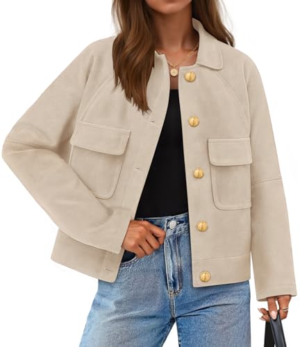 ZESICA Cropped Barn Shacket