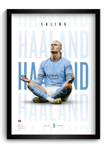 Image of Funk You Store Haaland Poster Framed | Erling Haalnad Wall Art Posters Framed | Manchester Edition Football Legend | Premium Sports Decor for England Football Fans | Motivational Wall Poster (F 251)